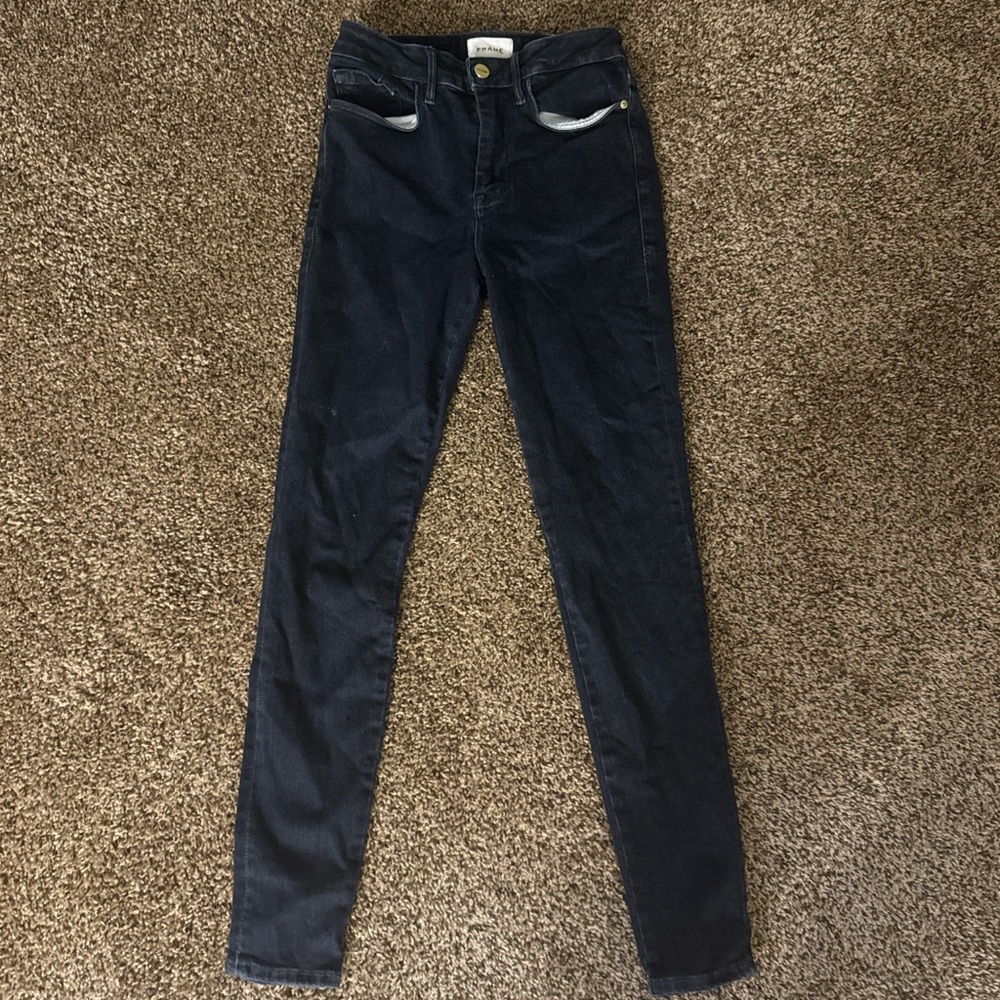 Frame Denim Dark Blue High-Rise Jeans